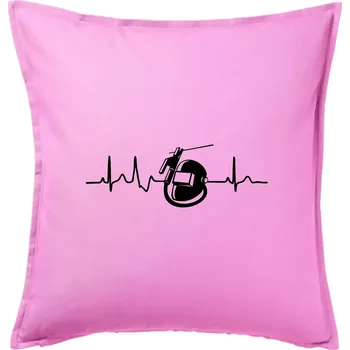Polštář EKG svářeč - Polštář 50x50 - 50x50 - Pouze potah ( Růžová )