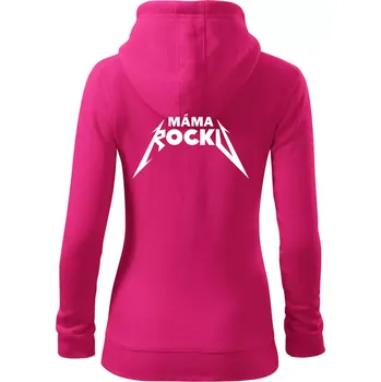 Dámská mikina Máma rocku metal - Dámská mikina trendy zipper s kapucí - XS ( Purpurová )