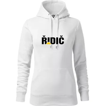 Dámská mikina Řidič nápis - Mikina dámská Cape s kapucí - 2XL ( Bílá )