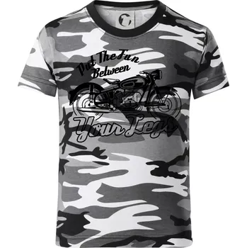 Chlapecké oblečení Put The Fun Between Your Legs Moto - Dětské maskáčové triko - 104-110cm / 3-4 roky ( Šedý maskáč )