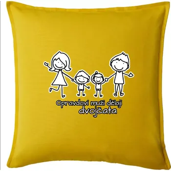 Polštář Opravdoví muži dělají dvojčata - kluk kluk - Polštář 50x50 - 50x50 - Pouze potah ( Žlutá )