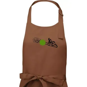 Kuchyňská zástěra Motorová pila - Dámská zástěra na vaření - Univerzální velikost ( Kakaová )