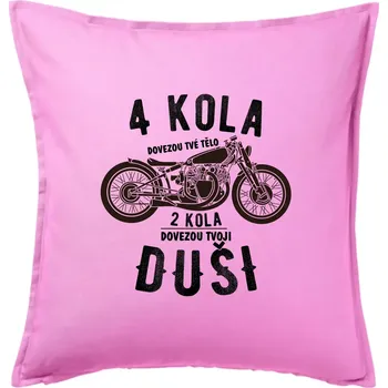 Polštář 4 kola vs 2 kola - Polštář 50x50 - 50x50 - Pouze potah ( Růžová )