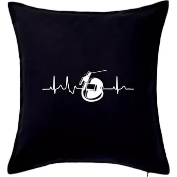 Polštář EKG svářeč - Polštář 50x50 - 50x50 - Včetně výplně ( Černá )