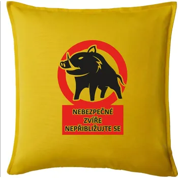 Polštář Nebezpečné zvíře - Polštář 50x50 - 50x50 - Pouze potah ( Žlutá )