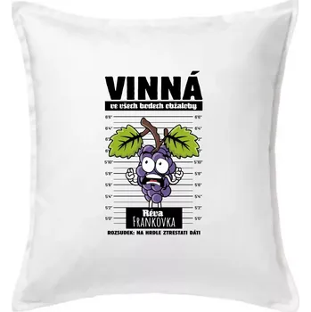 Polštář Vinná réva odsouzena Frankovka - Polštář 50x50 - 50x50 - Pouze potah ( Bílá )
