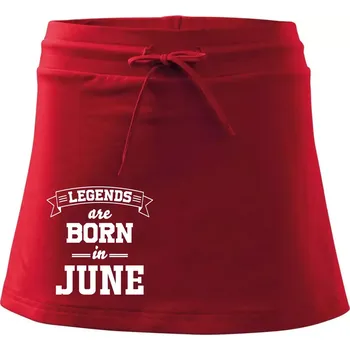 Dámská sukně Legends are born in June - Sportovní sukně - two in one - XS ( Červená )