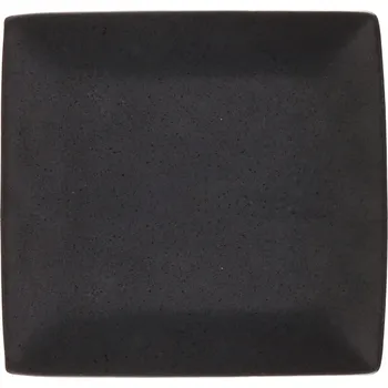 Talíř Clay - II.jakost Keramický čtvercový mělký talíř Caviar 27×27 cm, černý