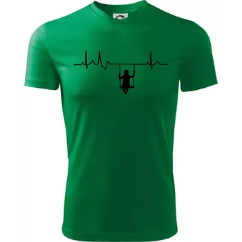EKG houpačka - Dětské triko sportovní (dresovina) - 146 cm/10 let ( Středně zelená )
