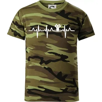 EKG otužování - Dětské maskáčové triko - 122 cm/6 let ( Zelený maskáč )