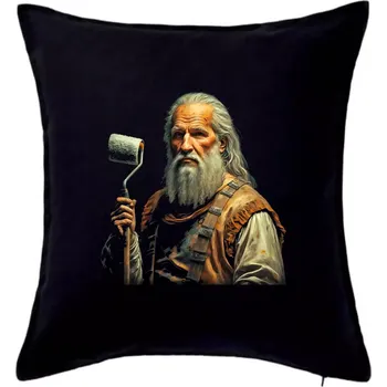 Polštář Leonardo da Vinci malíř pokojů - Polštář 50x50 - 50x50 - Pouze potah ( Černá )