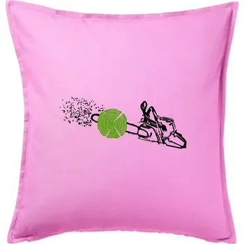 Polštář Motorová pila - Polštář 50x50 - 50x50 - Pouze potah ( Růžová )