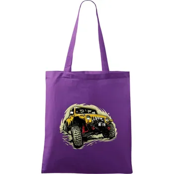 Žlutý offroad s navijákem - Taška bavlněná - 42 x 38 cm ( Fialová )