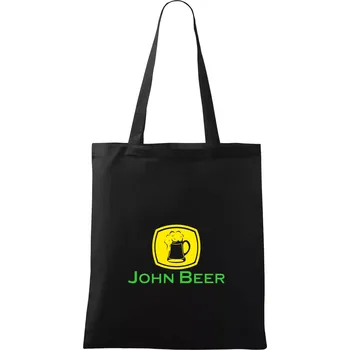 Nákupní taška John Beer - Pivo - Taška bavlněná - 42 x 38 cm ( Černá )