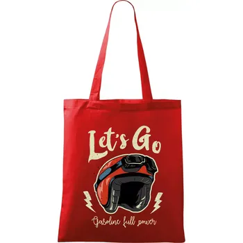 Moto let's go - Taška bavlněná - 42 x 38 cm ( Červená )
