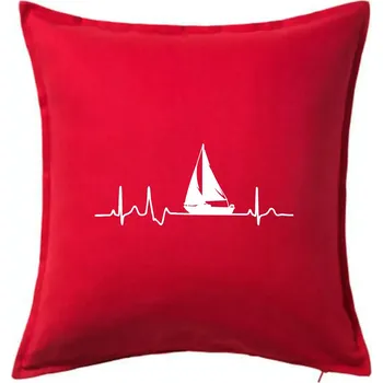 Polštář EKG plachetnice - Polštář 50x50 - 50x50 - Pouze potah ( Červená )