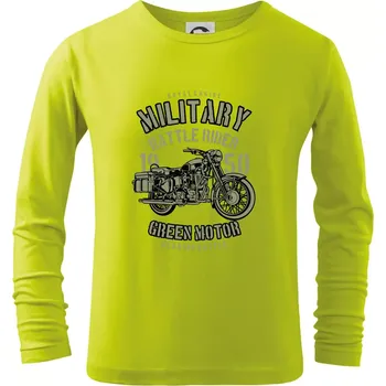 Green Military Ride - Triko dětské Long Sleeve - 134 cm/8 let ( Limetková )