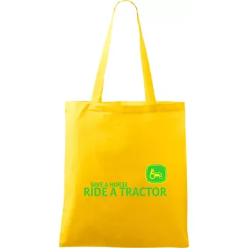 Save horse, ride tractor - Taška bavlněná - 42 x 38 cm ( Žlutá )