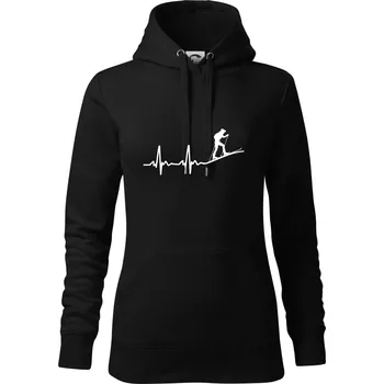 Dámská mikina EKG skialpinismus - Mikina dámská Cape s kapucí - S ( Černá )