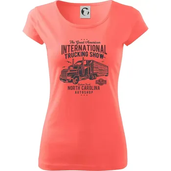 Dámské tričko Big Truck 1 - Dámské triko Pure - S ( Korálová )