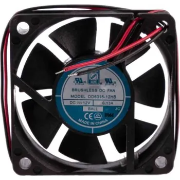 Počítačové chlazení RS PRO Axiální ventilátor, 12 V DC, DC, průtok vzduchu: 27.2m³/h, 1.6W, 90mA, 60 x 60 x 15mm