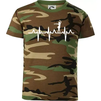 Chlapecké tričko EKG tanečnice salsy - Dětské maskáčové triko - 146 cm/10 let ( Hnědý maskáč )