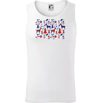 Folklór - jeleni v lese - Tílko pánské Core - 2XL ( Bílá )