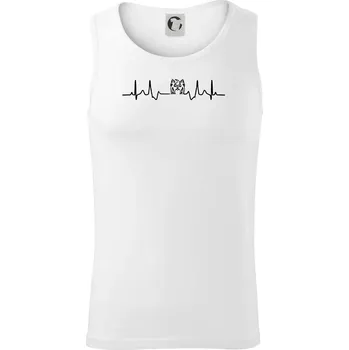 Shih-tzu ekg hlava - Tílko pánské Core - XL ( Bílá )