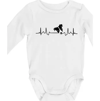Jack Russell Terriér Ekg - Body kojenecké s dlouhým rukávem - Dlouhý r. 6-12 měs ( Bílá )