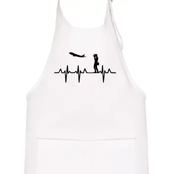 Kuchyňská zástěra EKG spotter - Dětská zástěra na vaření - Univerzální velikost ( Bílá )