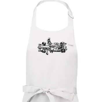 Kuchyňská zástěra Formule v depu - Dámská zástěra na vaření - Univerzální velikost ( Bílá )