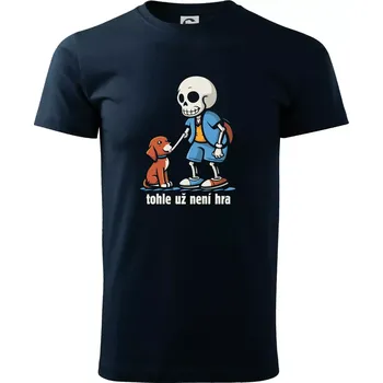 Pánské tričko Kostra a pes tohle už není hra - Triko extra velké (5-8XL) - 8XL ( Námořní modrá (velmi tmavá - téměř černá) )