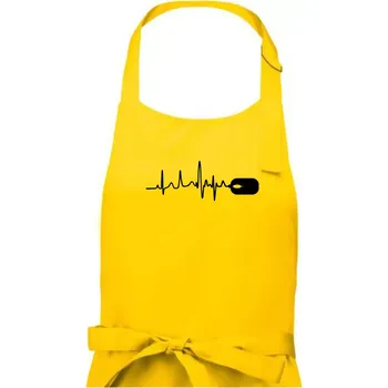 Kuchyňská zástěra EKG myš - Pánská zástěra na vaření - Univerzální velikost ( Žlutá )