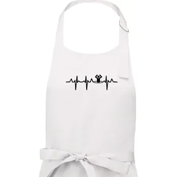 Kuchyňská zástěra EKG otužování - Dámská zástěra na vaření - Univerzální velikost ( Bílá )