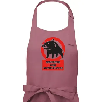 Kuchyňská zástěra Nebezpečné zvíře - Pánská zástěra na vaření - Univerzální velikost ( Starorůžová )