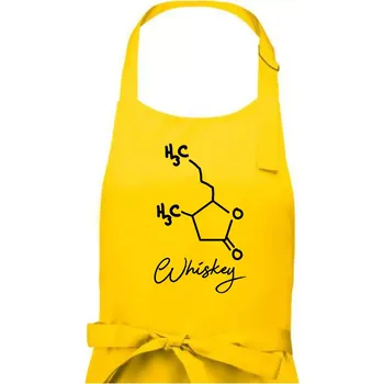 Kuchyňská zástěra Barová chemie - whiskey - Dámská zástěra na vaření - Univerzální velikost ( Žlutá )
