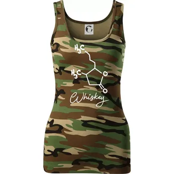 Dámské tričko Barová chemie - whiskey - Dámské Maskáčové tílko - XL ( Hnědý maskáč )