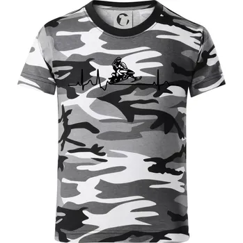 Chlapecké tričko EKG sněžný skútr - Dětské maskáčové triko - 146 cm/10 let ( Šedý maskáč )