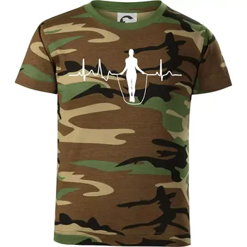 EKG švihadlo - Dětské maskáčové triko - 134 cm/8 let ( Hnědý maskáč )