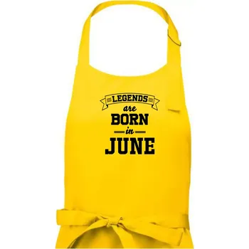 Kuchyňská zástěra Legends are born in June - Pánská zástěra na vaření - Univerzální velikost ( Žlutá )