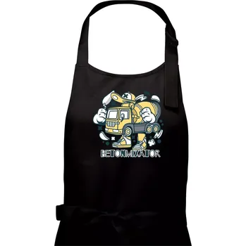 Kuchyňská zástěra Betonmixátor - Pánská zástěra na vaření - Univerzální velikost ( Černá )