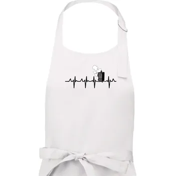 Kuchyňská zástěra EKG udírna - Pánská zástěra na vaření - Univerzální velikost ( Bílá )
