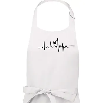 Kuchyňská zástěra EKG horolezec - Pánská zástěra na vaření - Univerzální velikost ( Bílá )