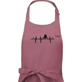 Kuchyňská zástěra EKG tango - Dámská zástěra na vaření - Univerzální velikost ( Starorůžová )