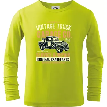 Dětská móda Vintage Truck - Triko dětské Long Sleeve - 146 cm/10 let ( Limetková )