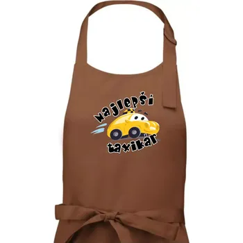 Kuchyňská zástěra Nejlepší taxikář kreslený - Pánská zástěra na vaření - Univerzální velikost ( Kakaová )