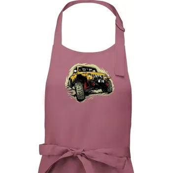 Kuchyňská zástěra Žlutý offroad s navijákem - Pánská zástěra na vaření - Univerzální velikost ( Starorůžová )