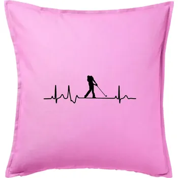 Polštář EKG golf úder - Polštář 50x50 - 50x50 - Pouze potah ( Růžová )