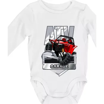 Kojenecký body ATV garage - Body kojenecké s dlouhým rukávem - Dlouhý r. do 3 měs ( Bílá )