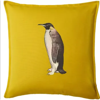 Polštář Tučňák kreslený vodovými barvami - Polštář 50x50 - 50x50 - Pouze potah ( Žlutá )